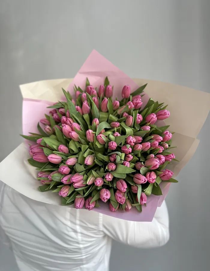 Bouquet of 101 Pink Tulips