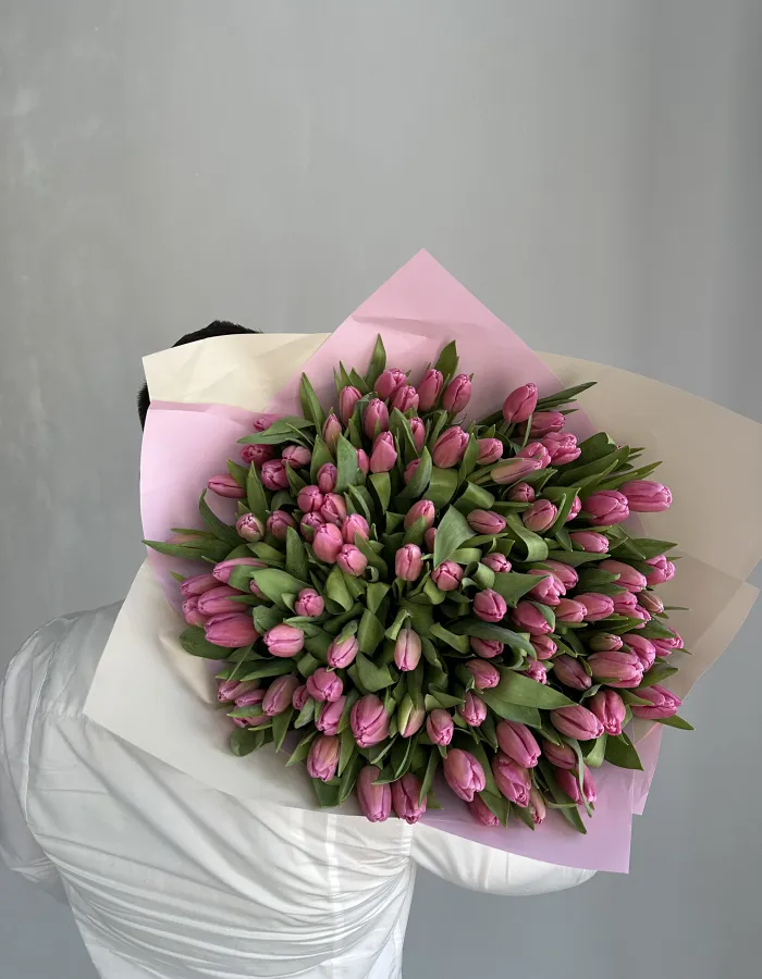 Bouquet of 101 Pink Tulips